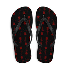 Load image into Gallery viewer, “Red Rose” pattern Flip-Flops