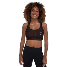 Load image into Gallery viewer, “Red Rose” Pattern Padded Sports Bra