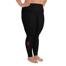 Load image into Gallery viewer, “Red Rose” Plus Size Leggings