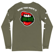 Load image into Gallery viewer, “Where your mouth is 3” Collectible Unisex Long Sleeve Tee