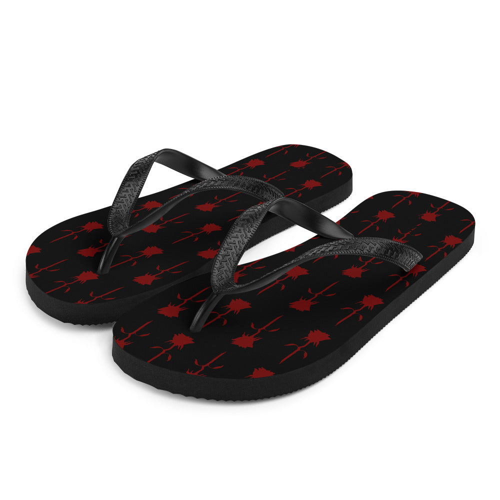 “Red Rose” pattern Flip-Flops